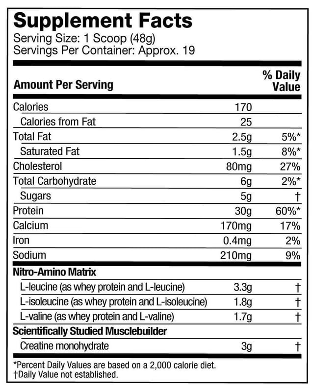 Nutrition label 1