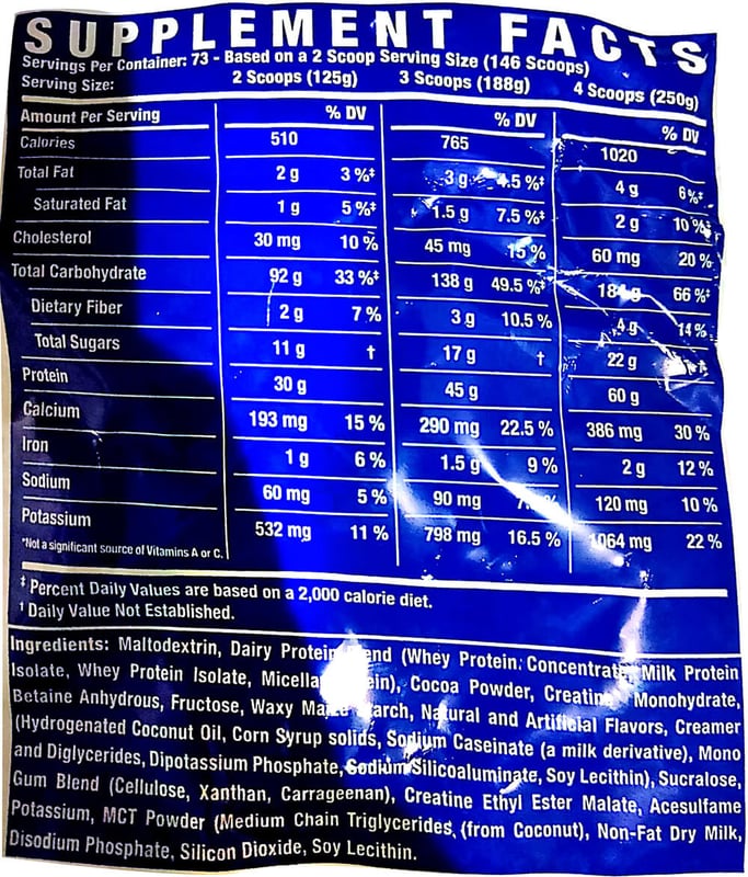 Nutrition label 1