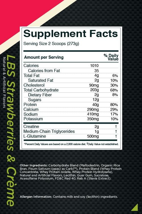 Nutrition label 1
