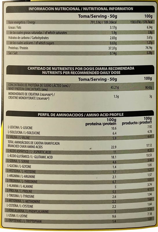 Nutrition label 1