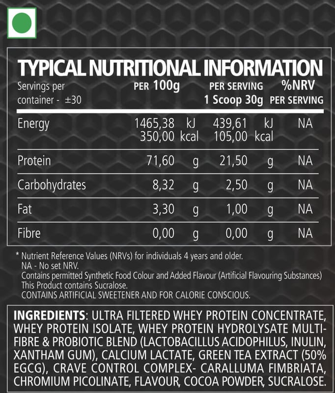 Nutrition label 1