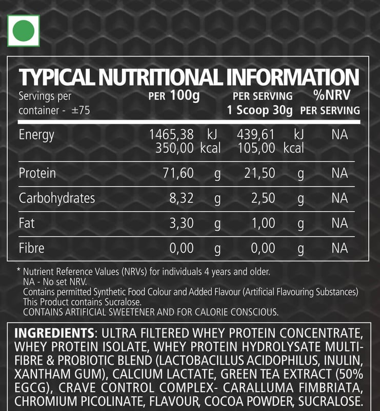 Nutrition label 1