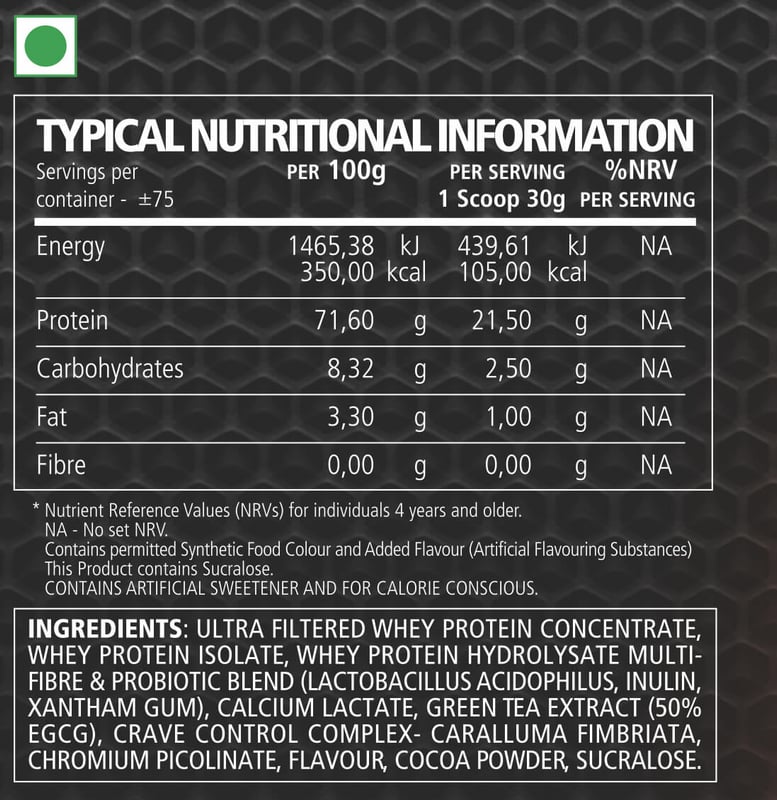 Nutrition label 1