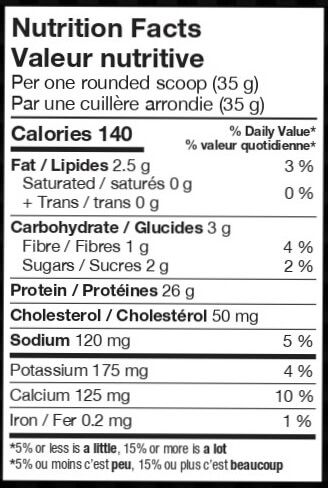 Nutrition label 1