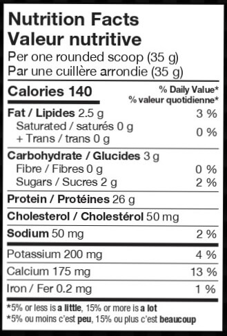 Nutrition label 1