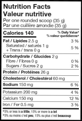 Nutrition label 1