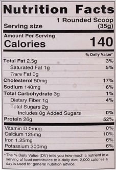 Nutrition label 1