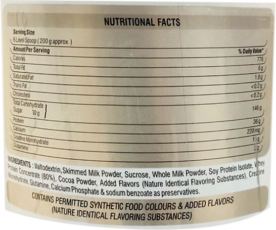 Nutrition label 1