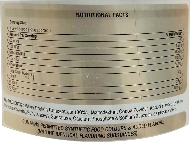 Nutrition label 1