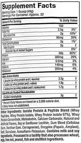 Nutrition label 1
