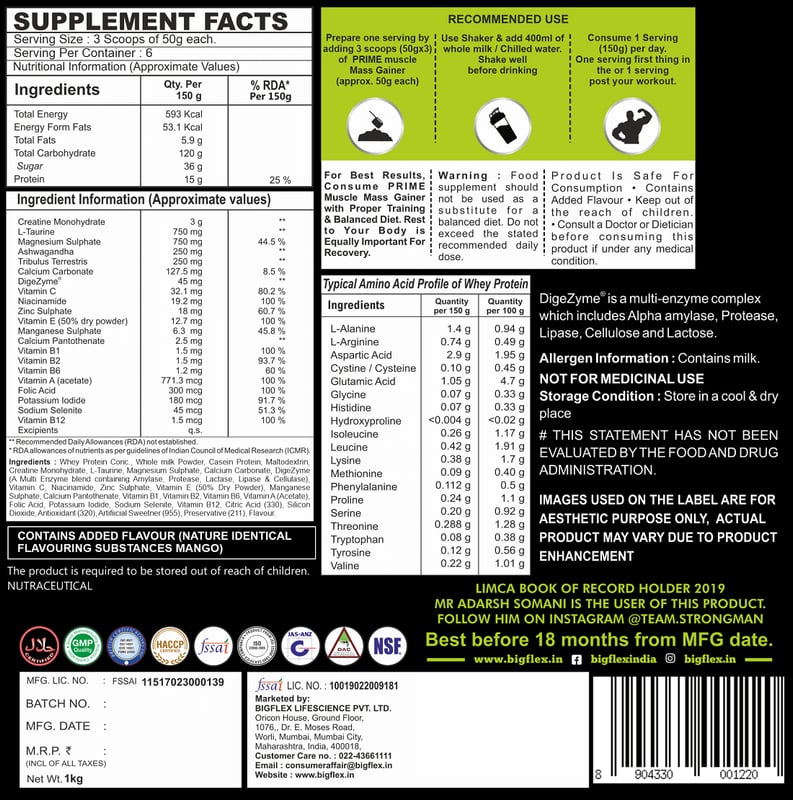 Nutrition label 1