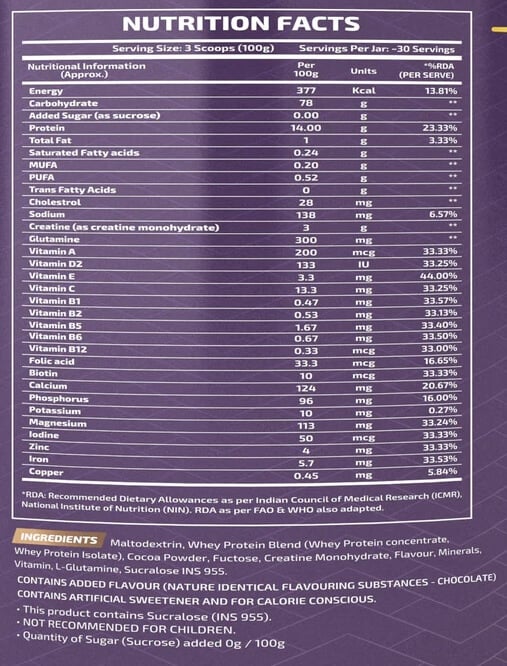 Nutrition label 1