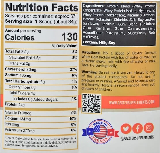 Nutrition label 1