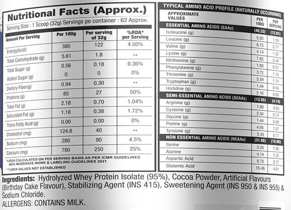 Nutrition label 1