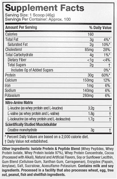 Nutrition label 1