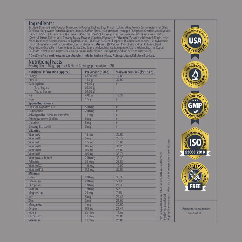 Nutrition label 1