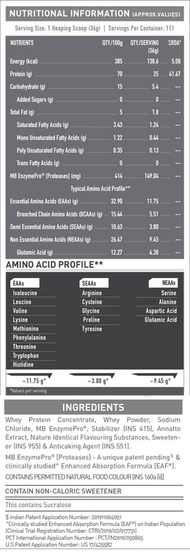 Nutrition label 1