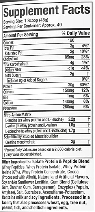 Nutrition label 1