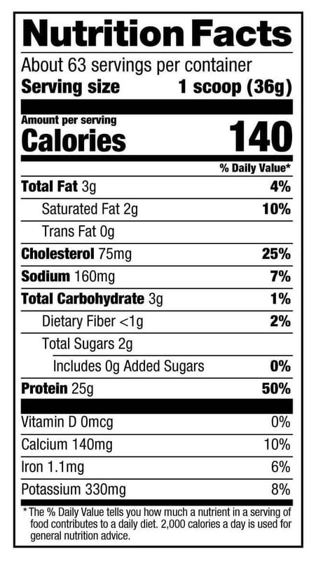 Nutrition label 1
