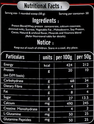 Nutrition label 1