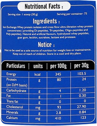 Nutrition label 1