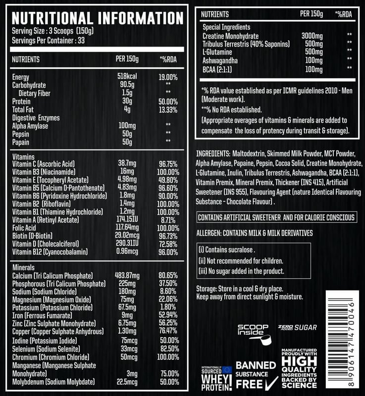 Nutrition label 1
