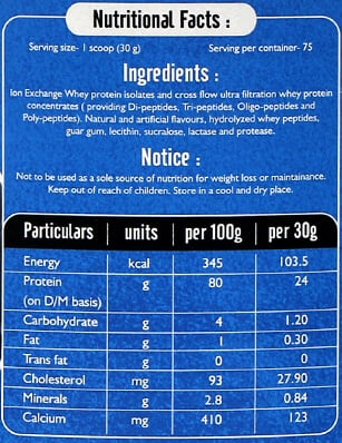 Nutrition label 1