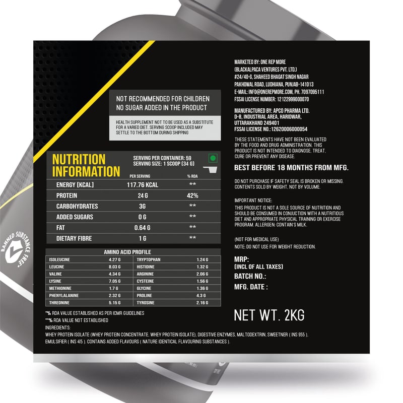 Nutrition label 1