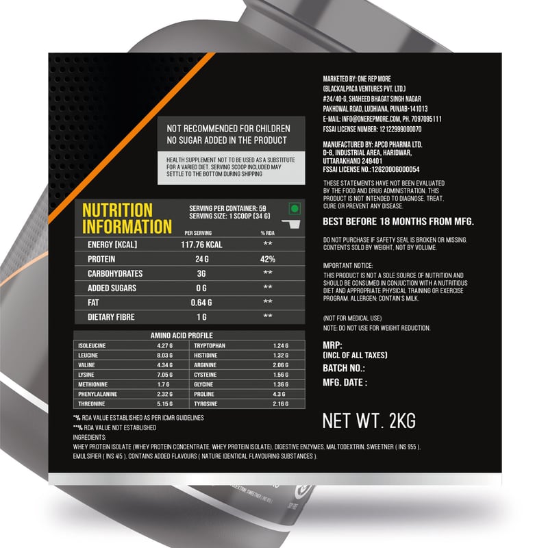Nutrition label 1