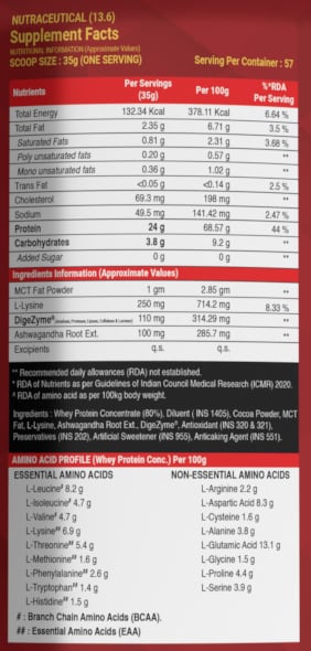 Nutrition label 1