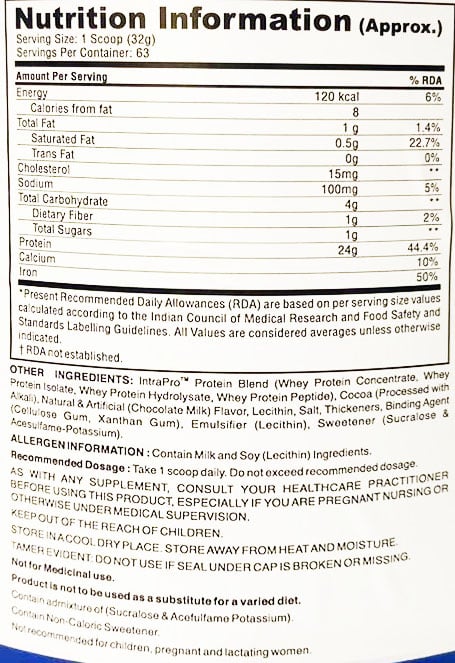Nutrition label 1