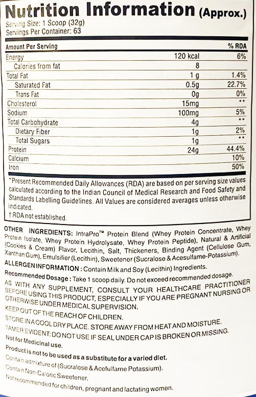 Nutrition label 1