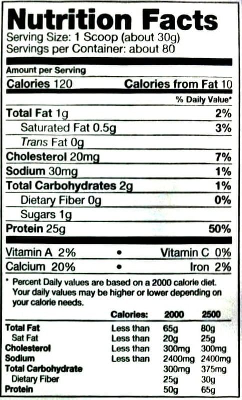 Nutrition label 1