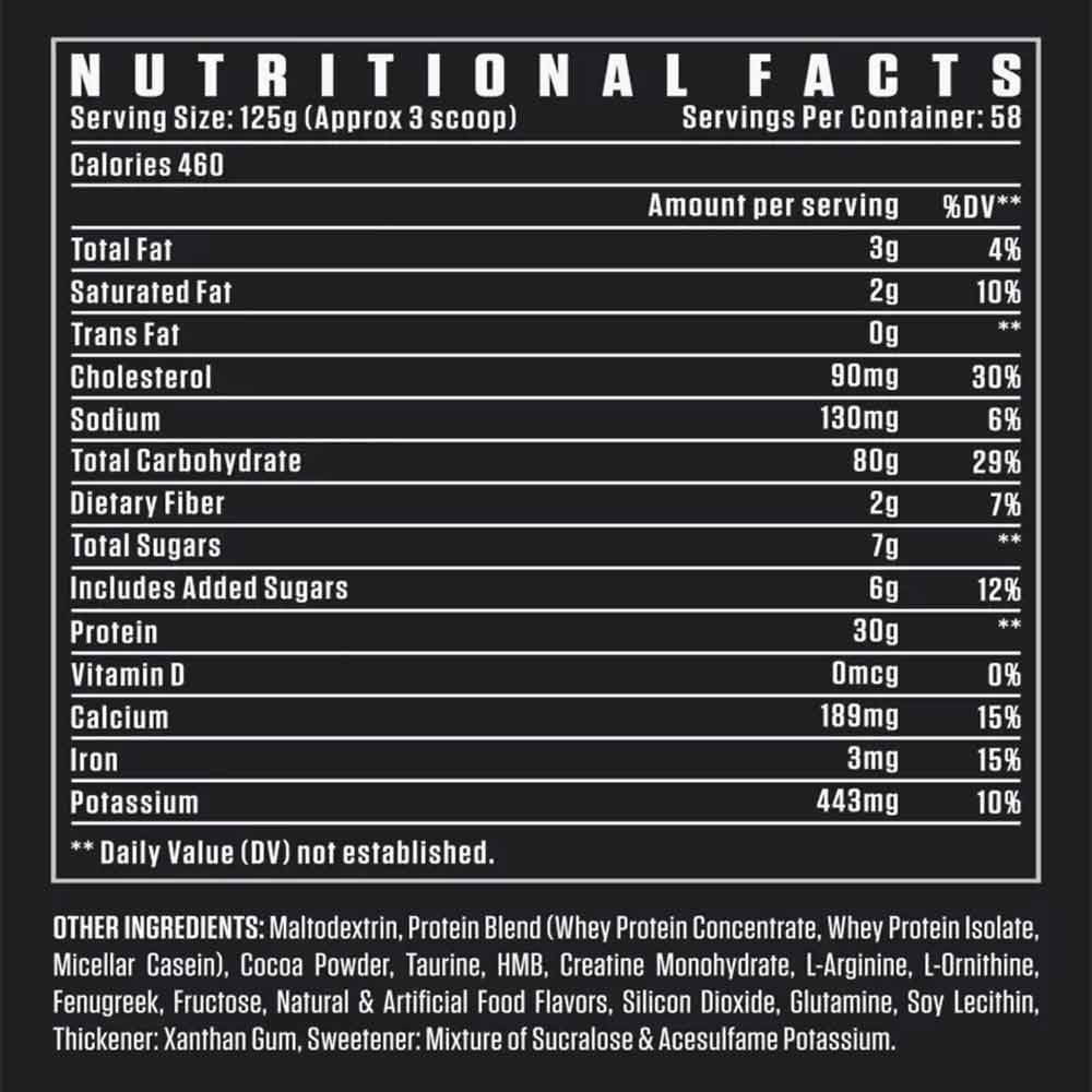 Nutrition label 1