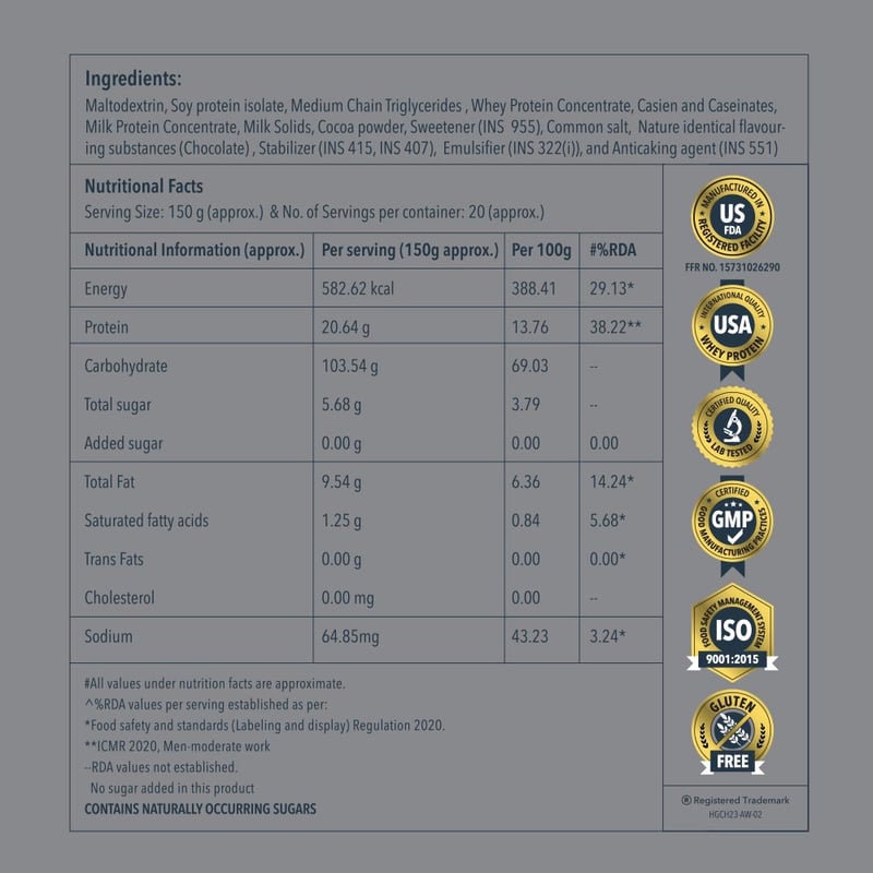 Nutrition label 1