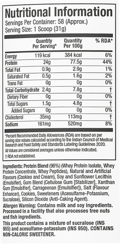 Nutrition label 1