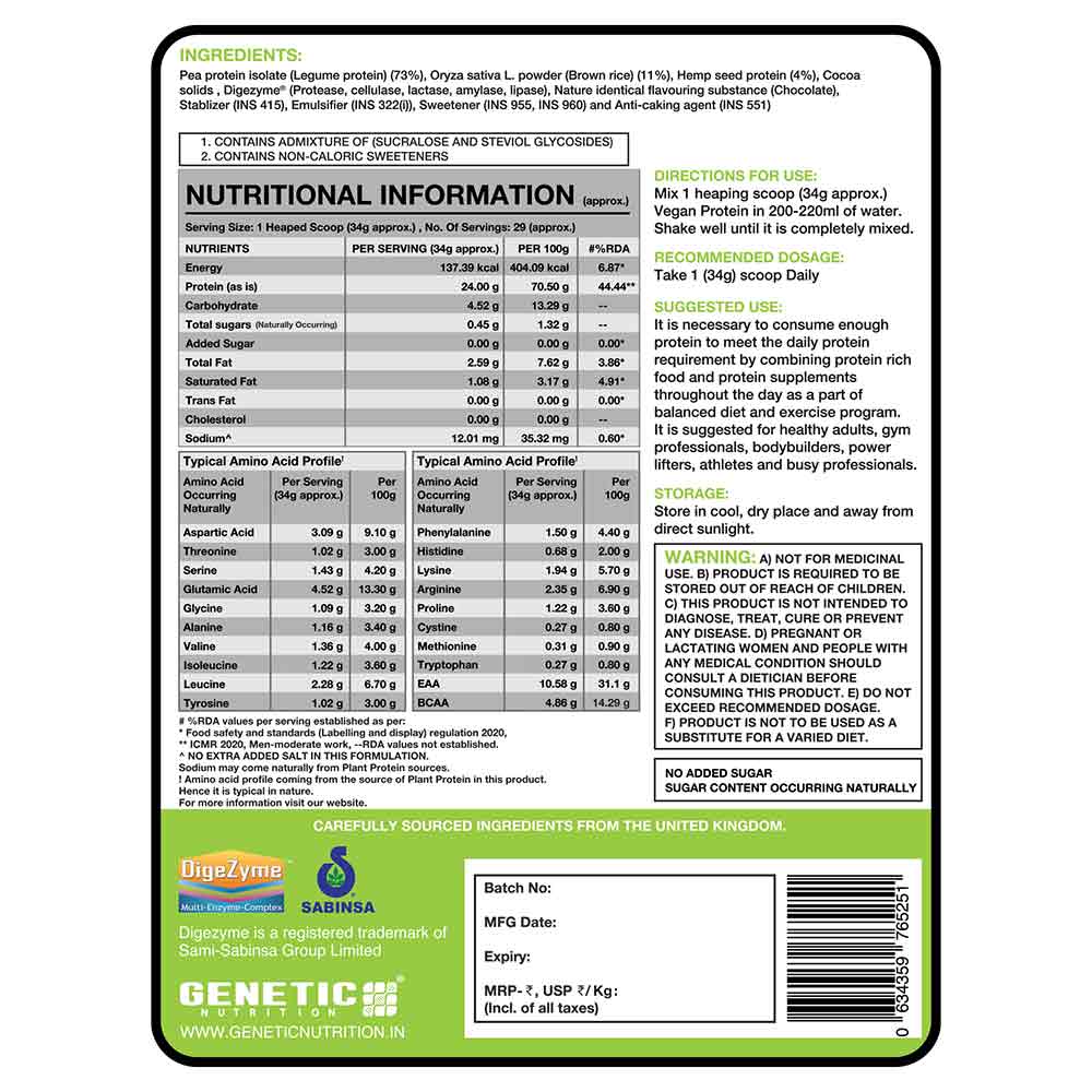 Nutrition label 1