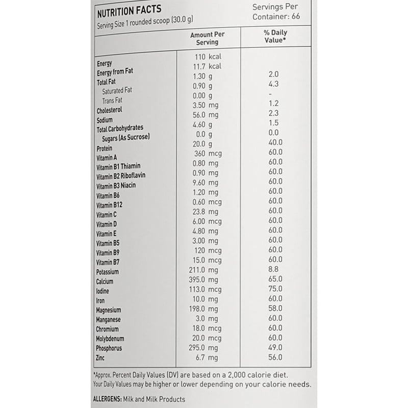 Nutrition label 1