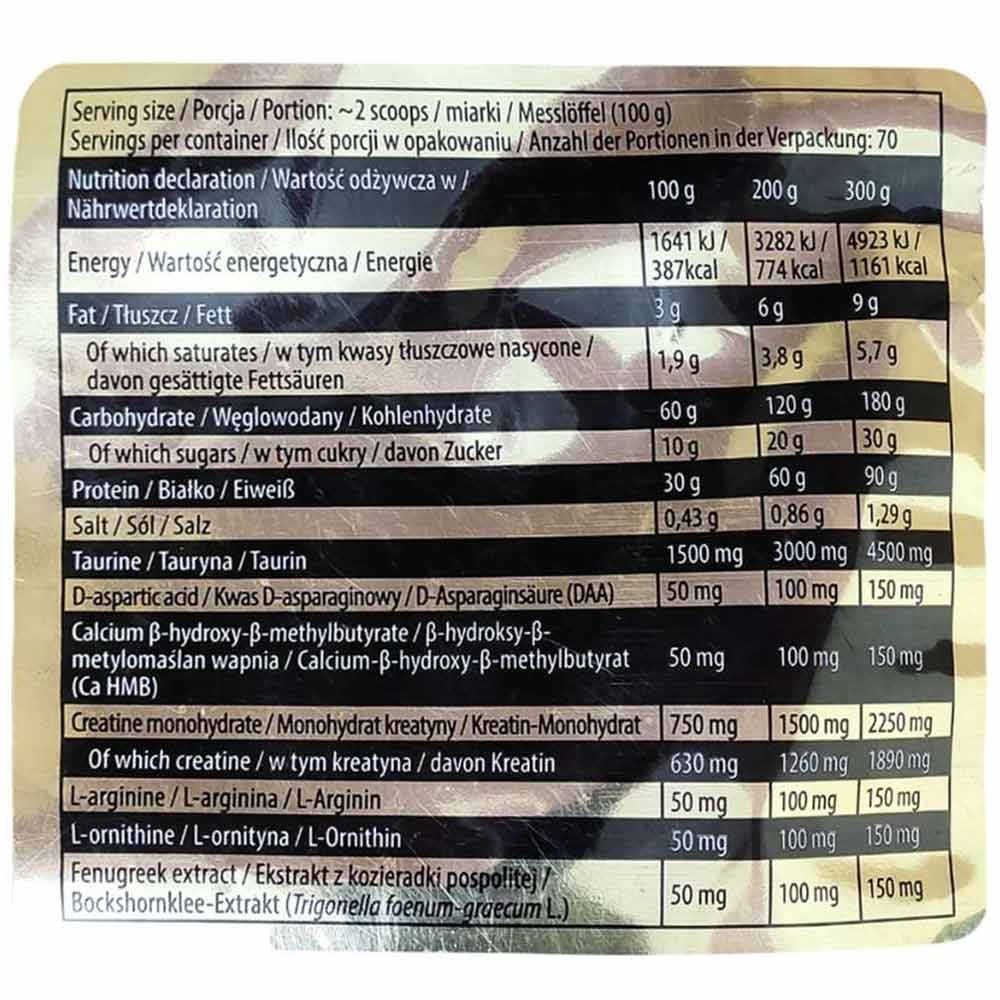 Nutrition label 1