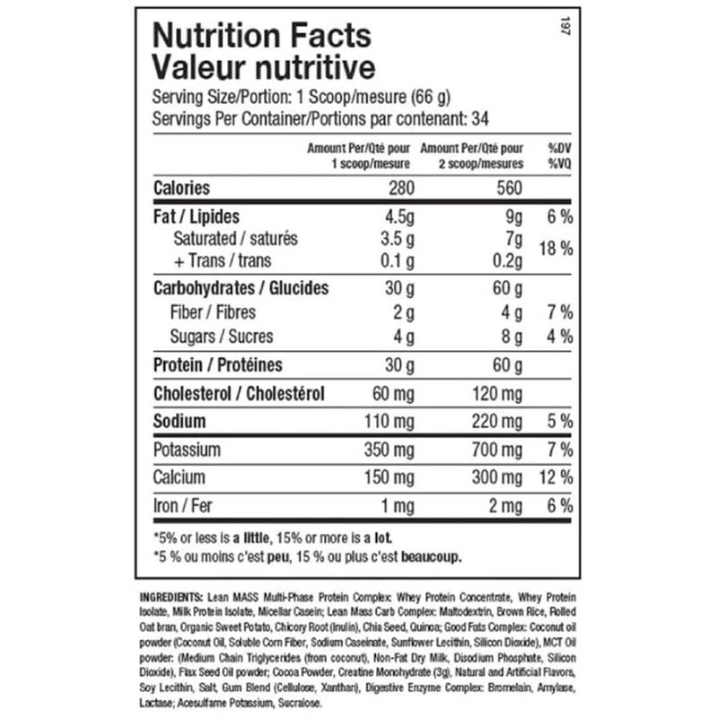 Nutrition label 1