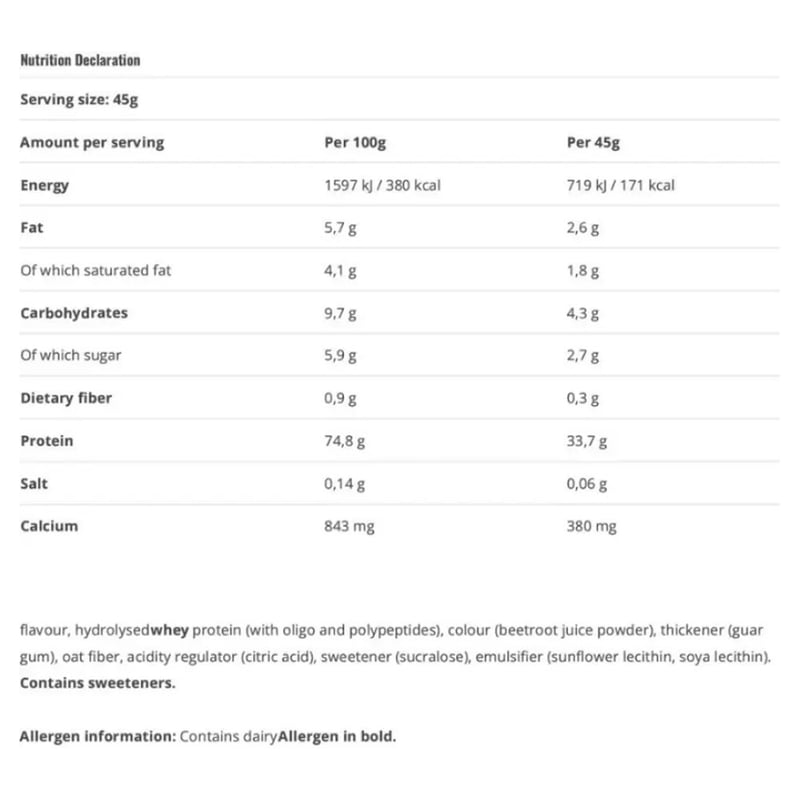 Nutrition label 1