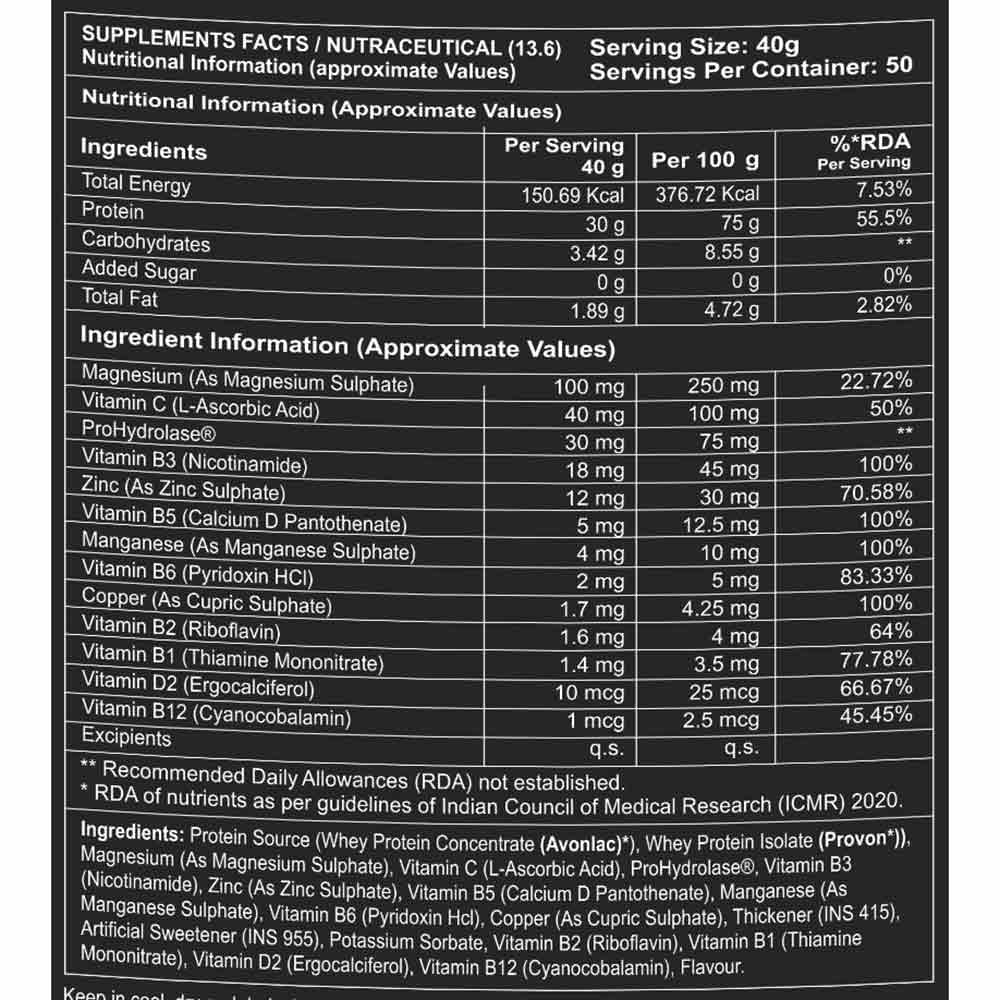 Nutrition label 1