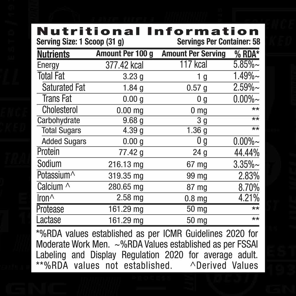 Nutrition label 1