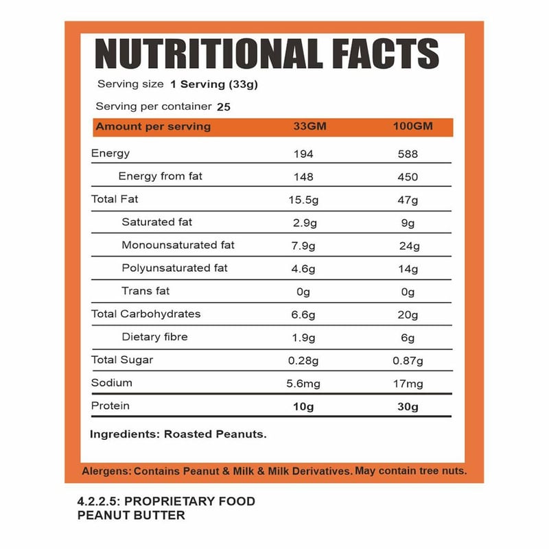 Nutrition label 1