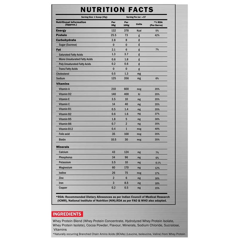 Nutrition label 1