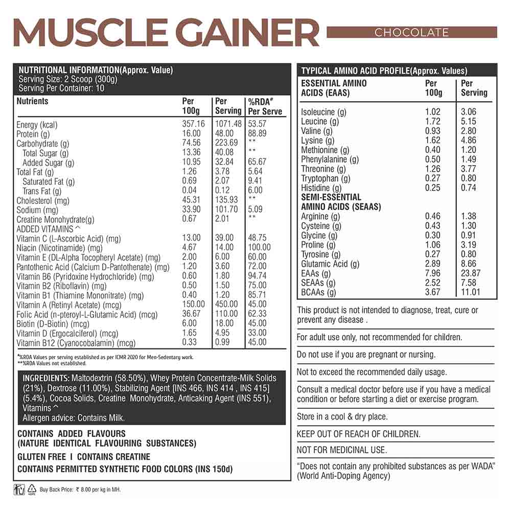 Nutrition label 1