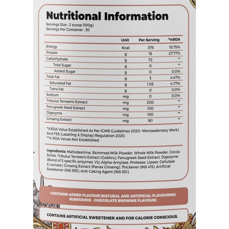 Nutrition label 1