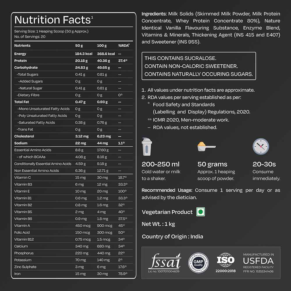 Nutrition label 1
