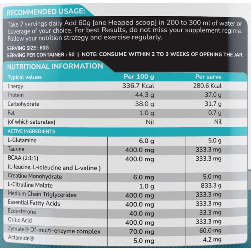 Nutrition label 1