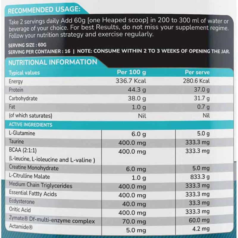 Nutrition label 1